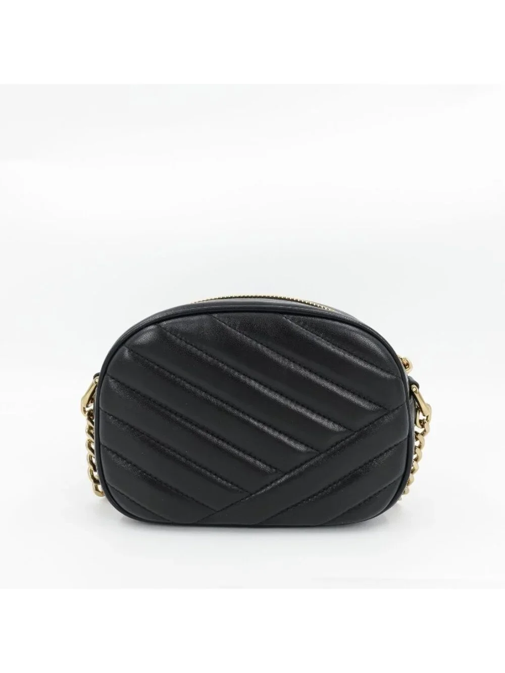 Tory Burch Kira Chevron Small Camera Crossbody Bag Black OS